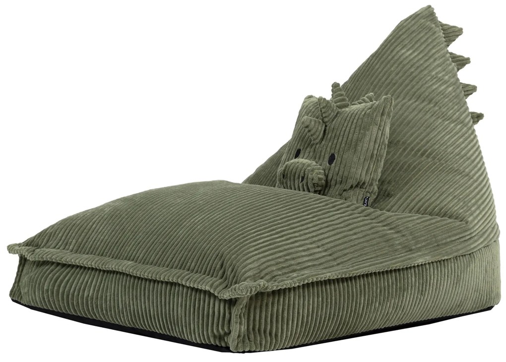 Kinder Zitzak Dino Lounger & Kussen Set - Groen
