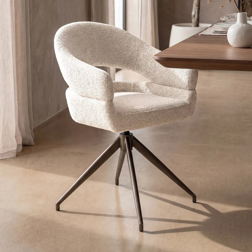 Eetstoel Brons Frame Beige