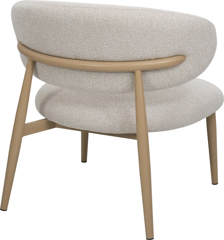 Fauteuil Eiken Met Creme Stof