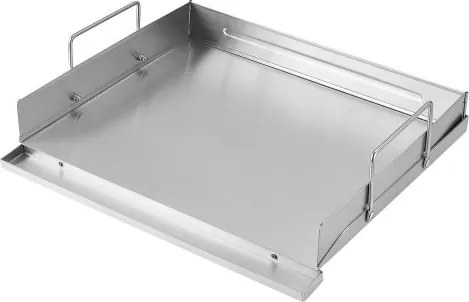 VEVOR Plancha Grillplaat 457 x 406 x 90 mm, gemaakt van roestvrij staal met dubbele handgreep, voor gasfornuizen en -grills, afneembare zijpanelen voor een open grilloppervlak (455 x 365 mm), met spatbescherming voor kamperen en picknicken.