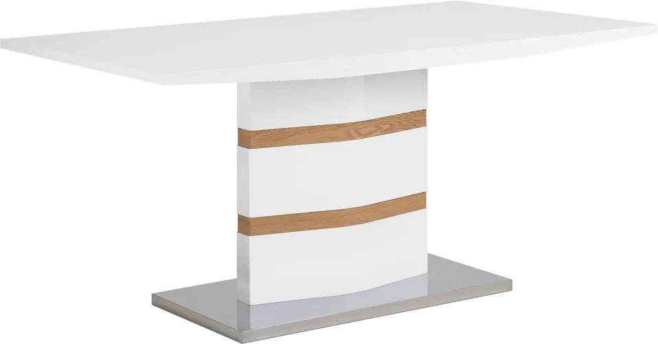 Eettafel wit/lichte houtkleur rvs 160 x 90 cm FREMONT