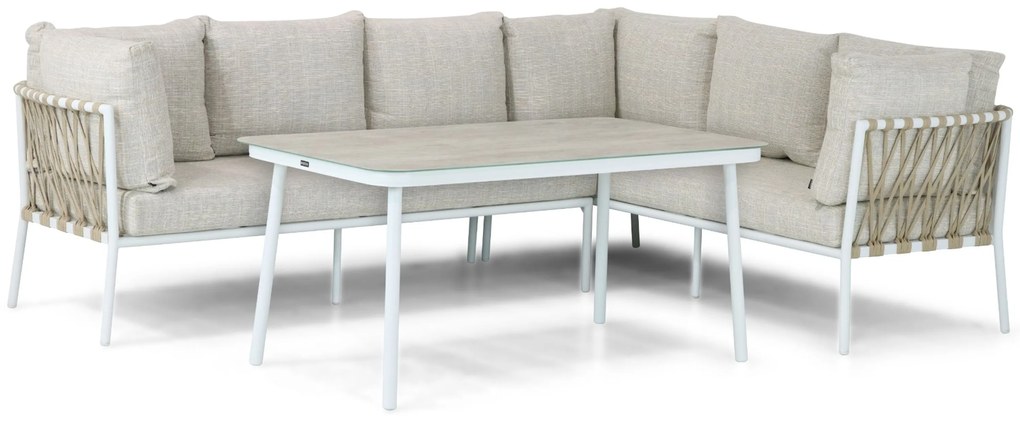 Dining Loungeset 7 personen Aluminium/rope Wit  Lifestyle Garden Furniture Boretti