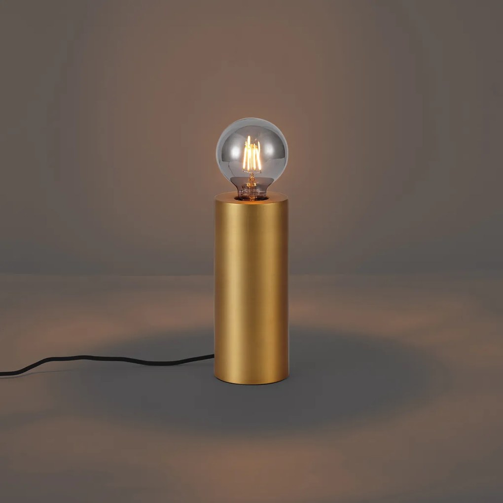 Moderne tafellamp messing 24cm - Cylinder