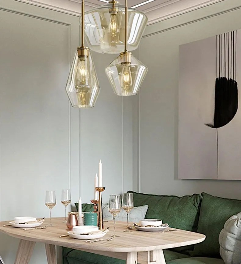 Glazen plafondlamp APP439-1CP Amber