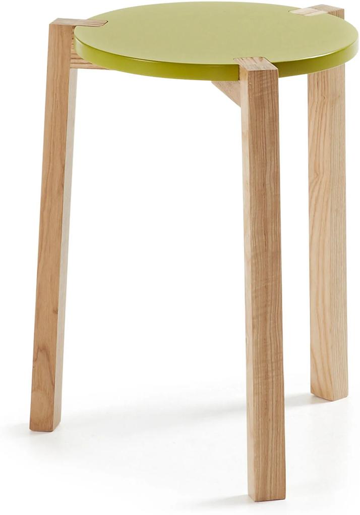 LaForma Elroy Side Table - Bijzettafel- Eenvoudig - Krukje - Hout - Drie poten - 45 cm hoog - Design - Scandinavisch - Retro