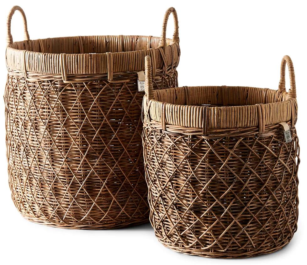 Rivièra Maison - Rustic Rattan Diamond Weave Basket Set of 2 pieces - Kleur: bruin