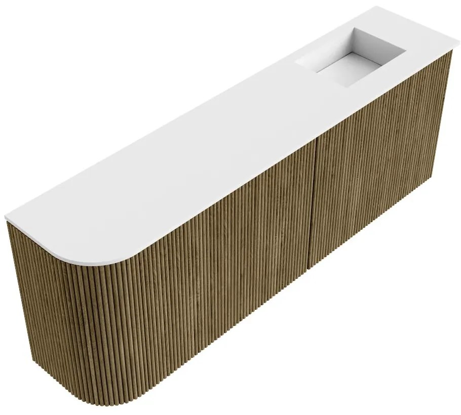Mondiaz Joya 110cm toiletmeubel ronding links dusk met wastafel faye rechts zonder kraangat talc