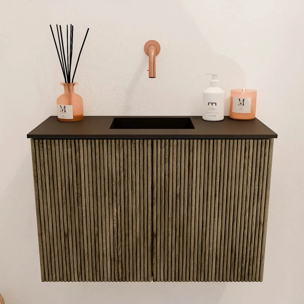 Mondiaz Joya 60cm toiletmeubel dusk met wastafel faye midden zonder kraangat urban
