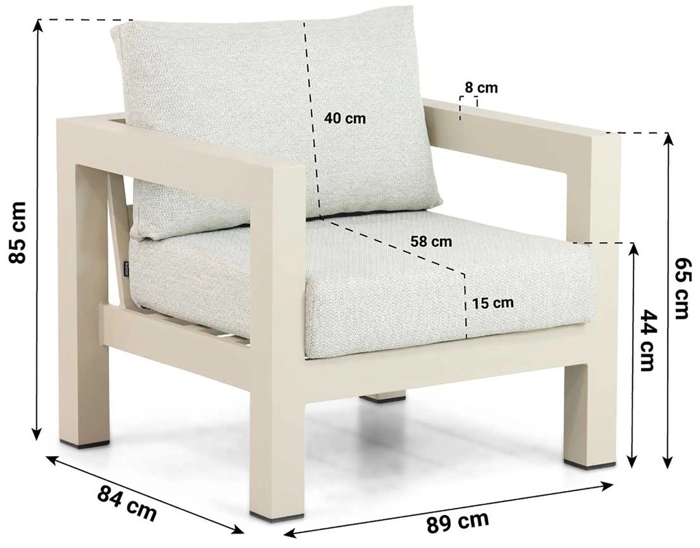 Tuinstoel Aluminium Taupe-naturel-bruin Lifestyle Garden Furniture Luca
