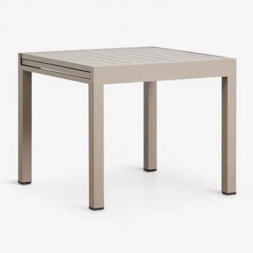 Starmi Uitschuifbare Aluminium Tuintafel 90-180x90 Cm Moka Bruin - Sklum