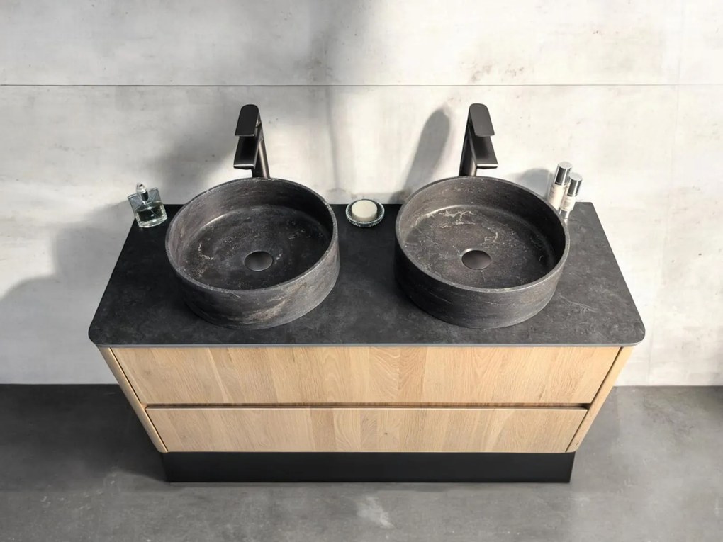B-Stone Branson badkamermeubel eiken met toppaneel grijs 120cm