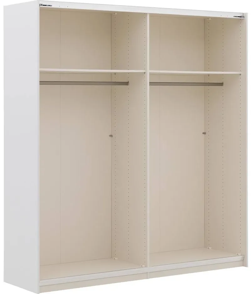 Goossens Kledingkast Easy Storage Sdk, 153 cm breed, 220 cm hoog, 1x 3 paneel glas schuifdeur li en 1x 3 paneel spiegel schuifdeur re
