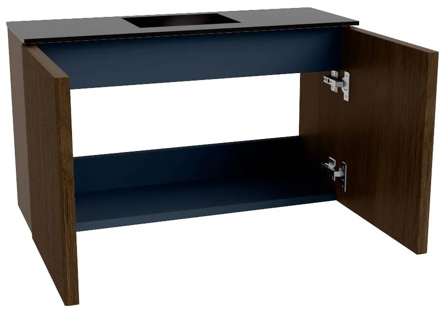 Mondiaz Joya 70cm toiletmeubel walnut met wastafel faye midden zonder kraangat urban