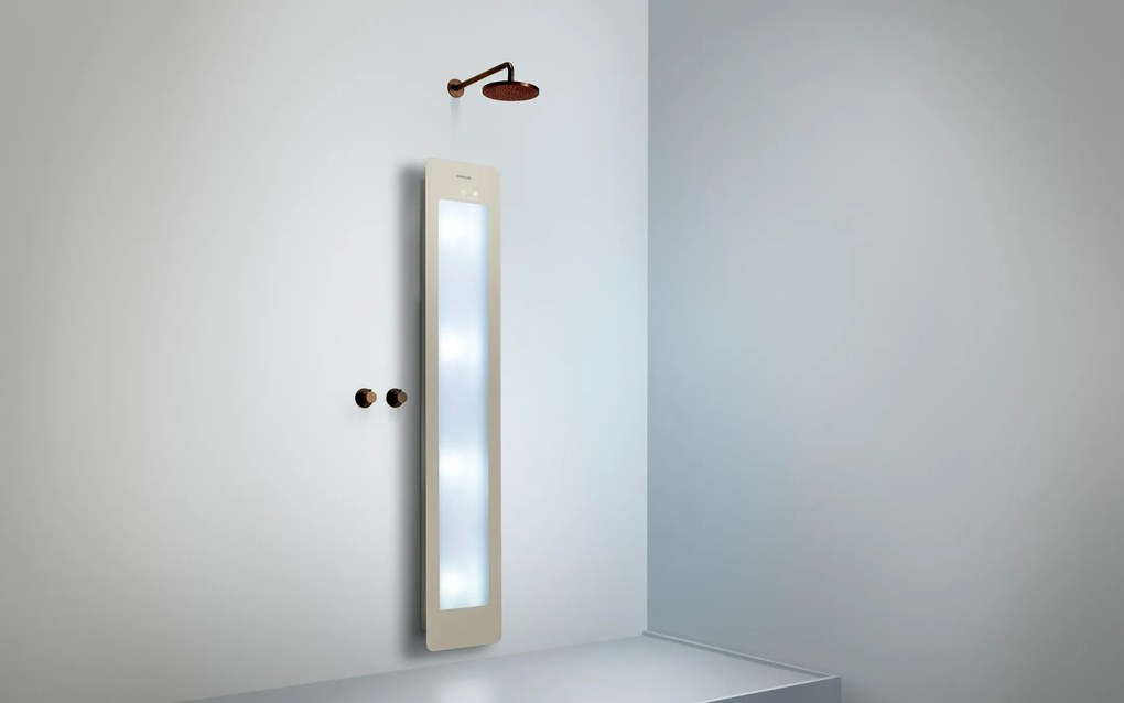 Sunshower Round Plus Large Sand White infraroodlamp en UV 33x185x10cm opbouw