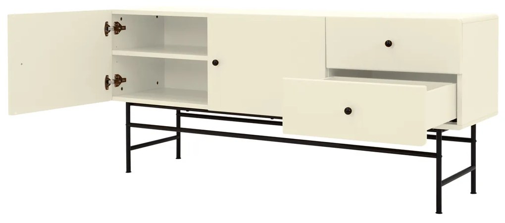 Tenzo Cocktail Retro Tv Dressoir Cream Wit - 158x40x68cm.