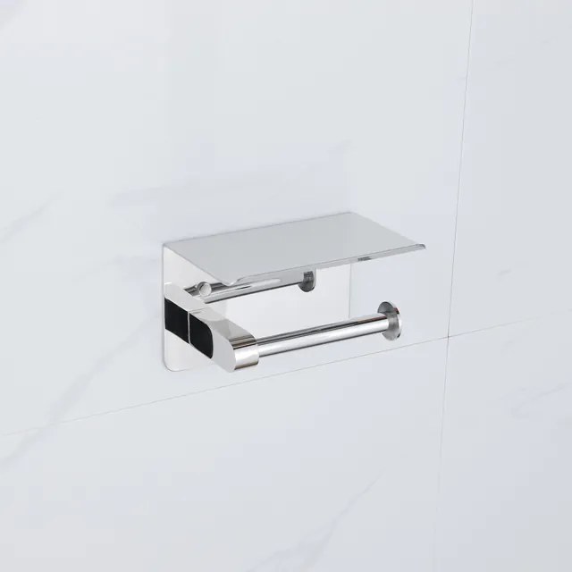 Fortifura Calvi - toiletrolhouder - met plateau - chroom SW1183056