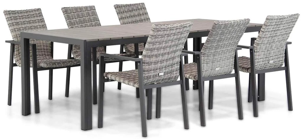 Tuinset 6 personen 217 cm Wicker Grijs Lifestyle Garden Furniture Upton/Young