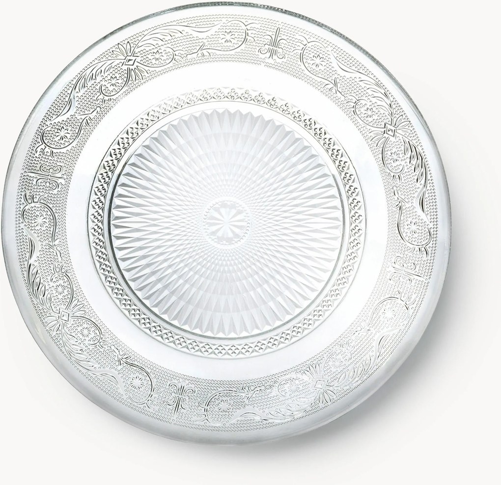 Glazen dinerborden Imperial met gestructureerde oppervlak, 6 stuks