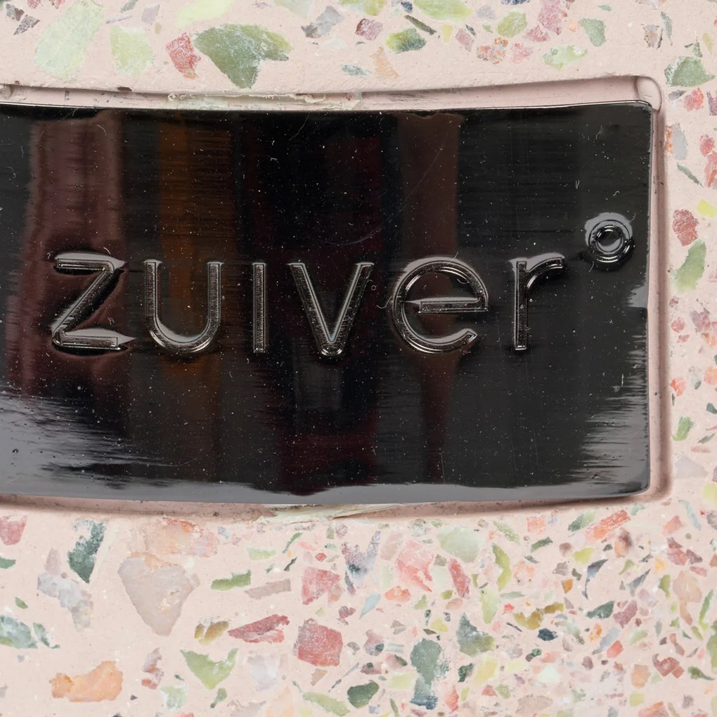 Zuiver Victoria Pink Terrazzo Bijzettafel Rond - Roze - 41 X 41cm.