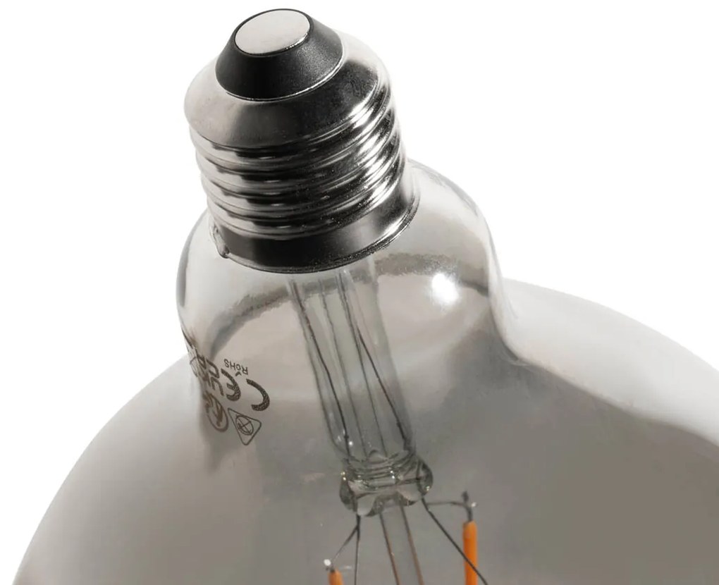 Set van 5 E27 3-staps dimbare LED lampen smoke G125 4W 150 lm 1900K
