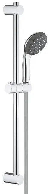 GROHE Vitalo Start 100 glijstangset - 60cm - ronde handdouche - 1 straalsoort - gladde doucheslang - chroom/zwart 27942000