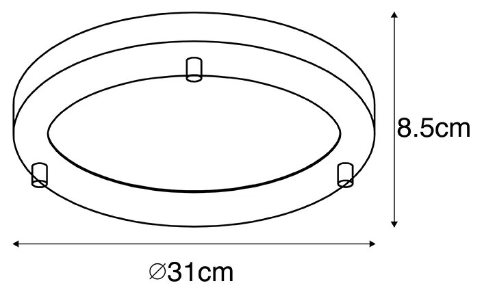 Moderne plafonnière goud 31 cm IP44 - Yuma
