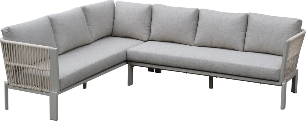 Veneto hoek loungeset 2 delig aluminium latte zand rope