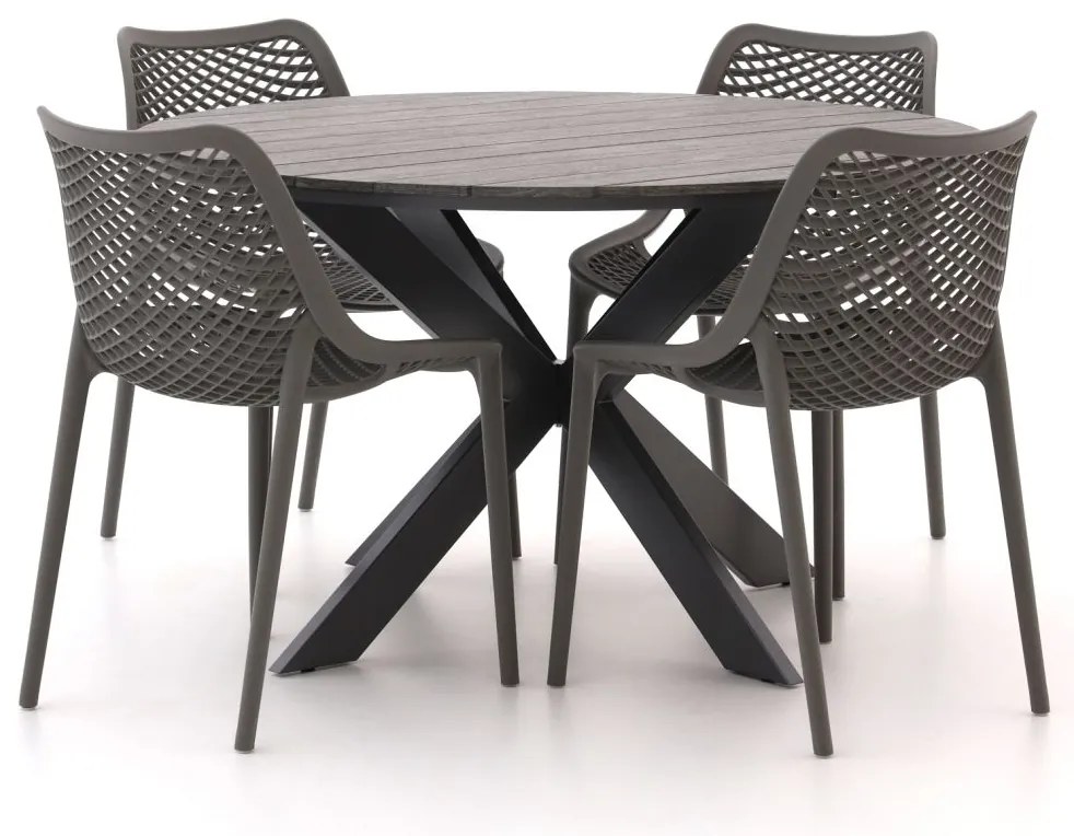Forza Ripi/Fidenza ø126cm dining tuinset 5-delig stapelbaar