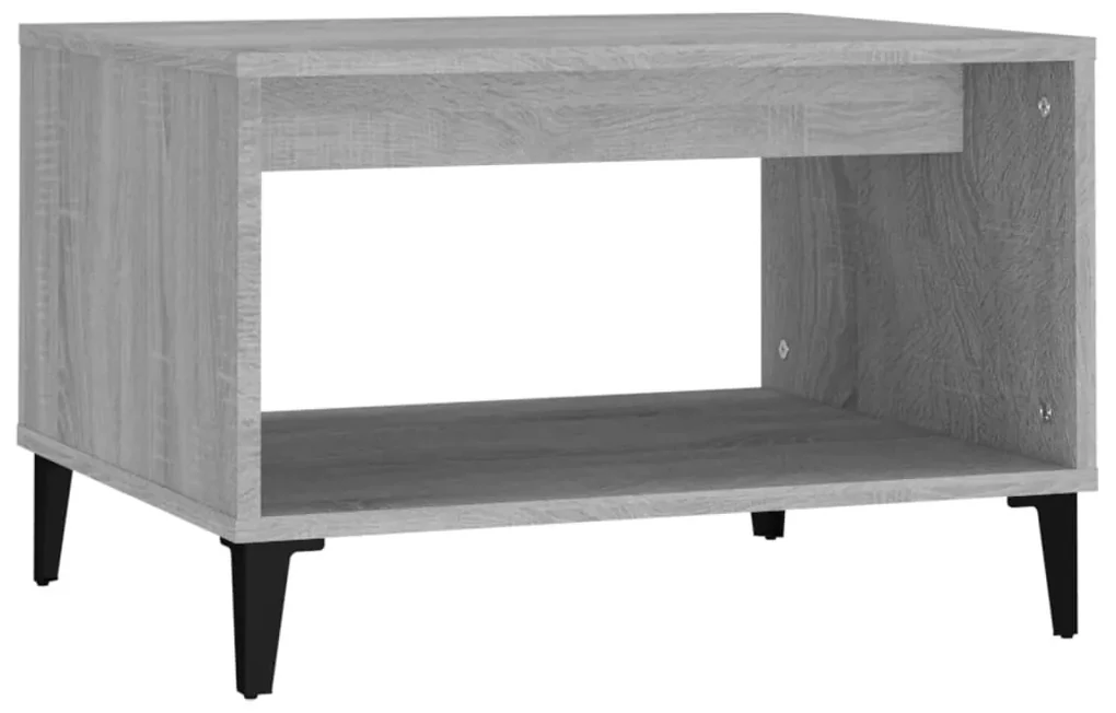 vidaXL Salontafel 60x50x40 cm bewerkt hout grijs sonoma eikenkleurig