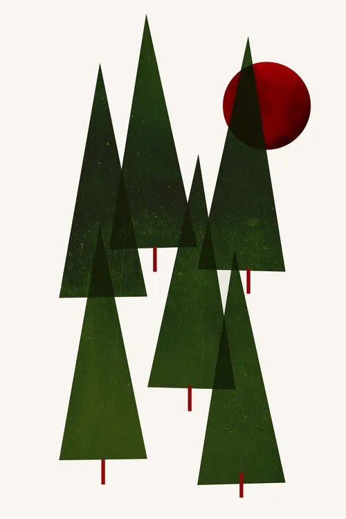 Ilustratie Little Christmas Forrest, Kubistika