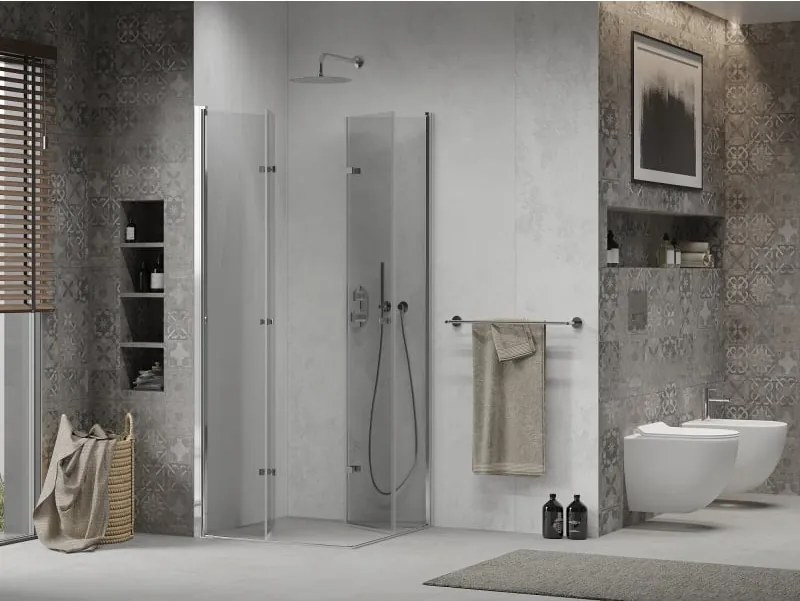 Mexen Lima Duo opvouwbare douchecabine 90 x 90 cm, transparant, chroom - 856-090-090-02-00