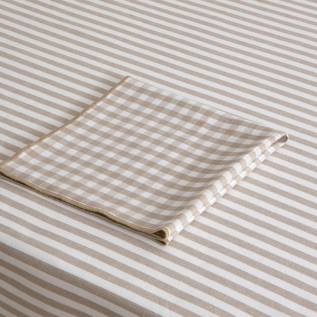 Gestreept tafelkleed geweven-geverfd, 30% gerecycled katoen, SOIZIC