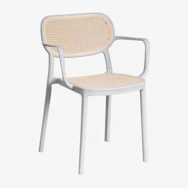 Set Van 4 Stapelbare Eetkamerstoelen Met Armleuningen Omara Grijs – Koel - Sklum