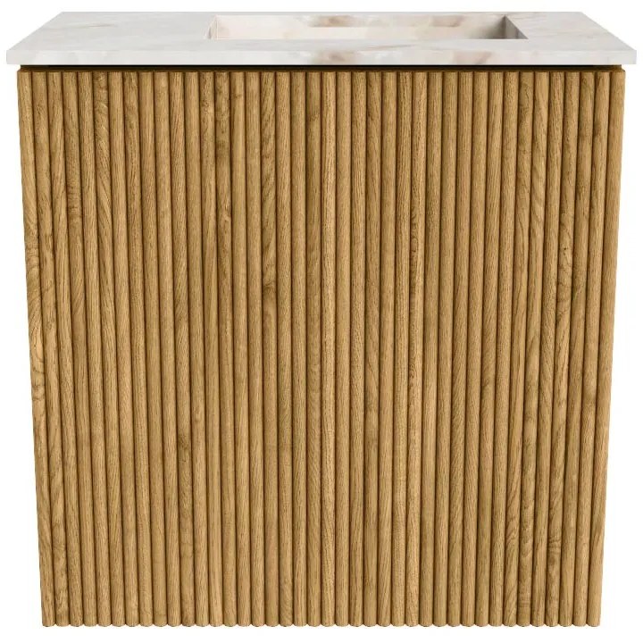 Mondiaz Joya DLux 40cm toiletmeubel oak met wastafel faye rechts zonder kraangat frappe