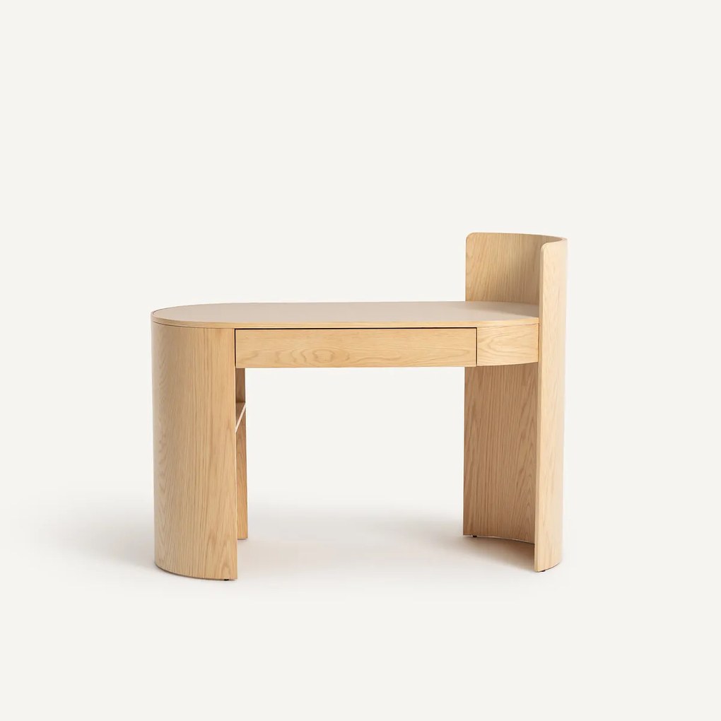 Bureau van eikenfineer en leer, Abbas