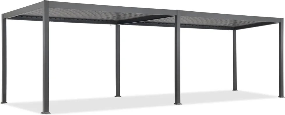 Lagos 3x6 vrijstaande terraspergola met 3m Garden Point antraciet zijrolluiken