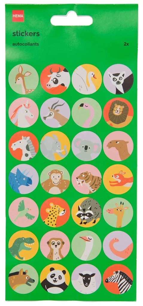 HEMA Stickervellen Dieren 19x10 - 2 Vel