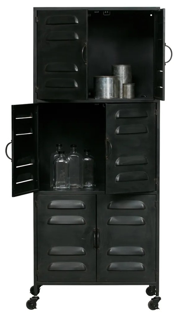 Woood Boaz Verrijdbare Lockerkast Zwart - 60x40.5x145.5cm.