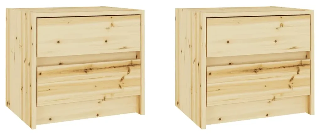 vidaXL Nachtkastjes 2st 40x30,5x35,5 cm massief vurenhout