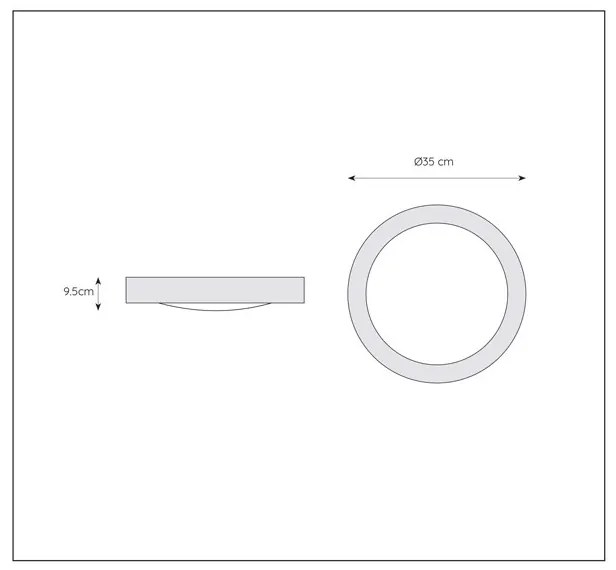 Lucide Fresh ronde plafondlamp 35cm 20W wit