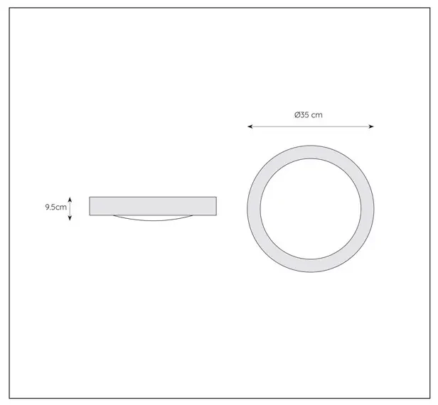Lucide Fresh ronde plafondlamp 35cm 20W wit