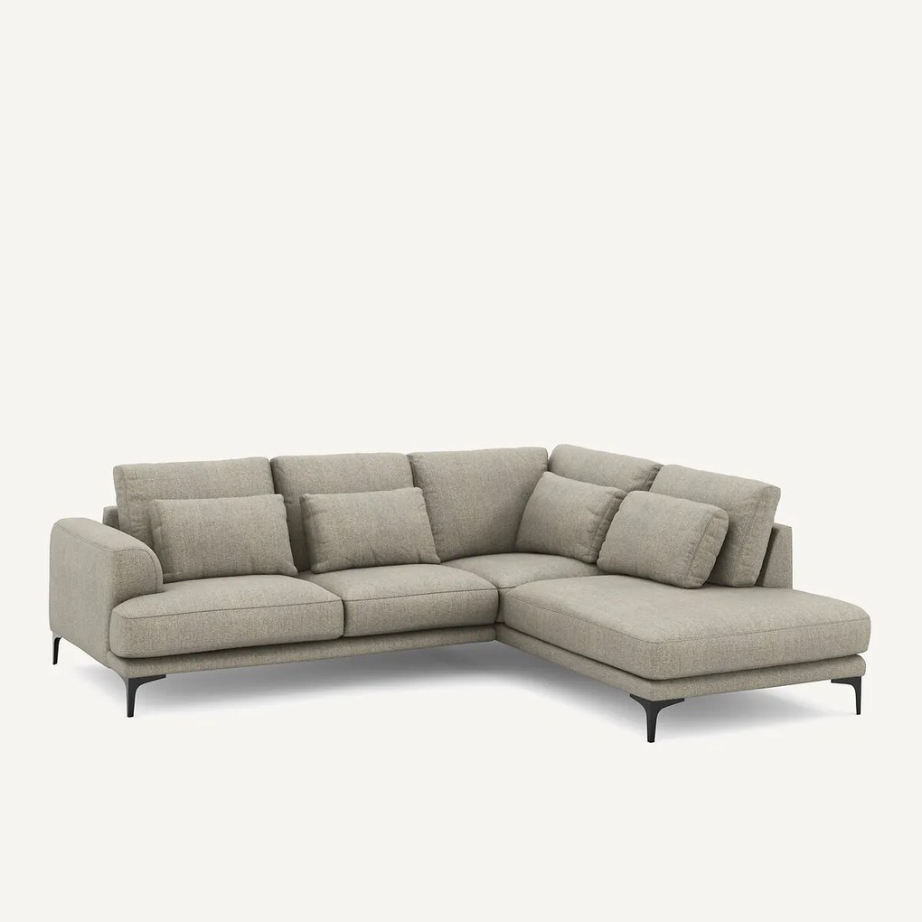 Rechtse hoekbank met leuning in tweed, Marsile