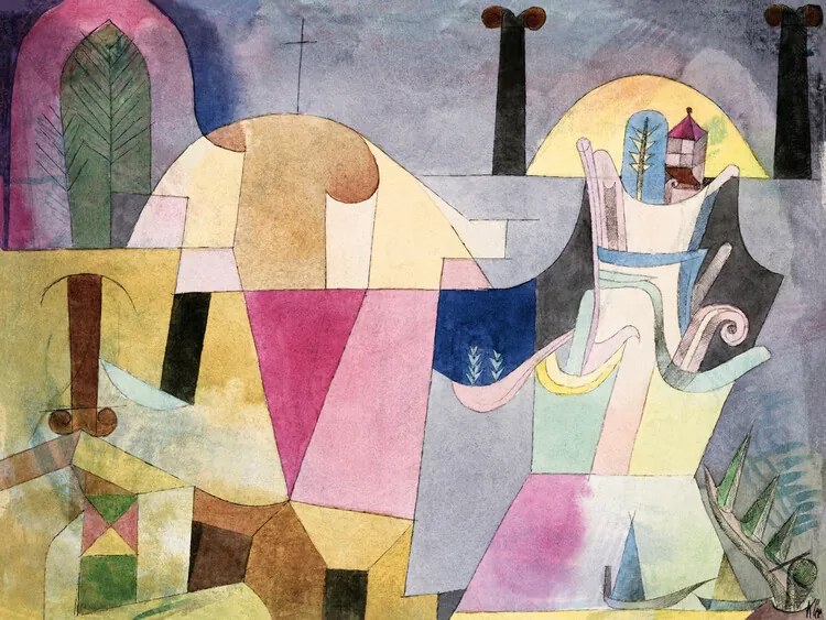 Kunstreproductie Black Column in a Landscape, Paul Klee