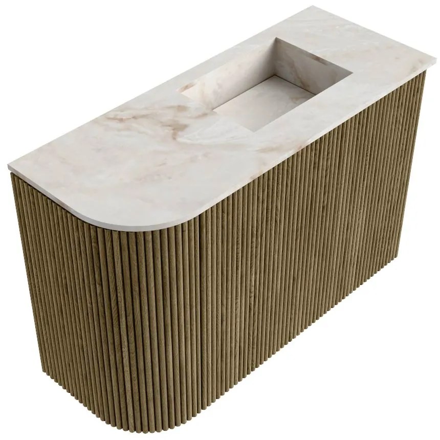 Mondiaz Joya DLux 60cm toiletmeubel ronding links dusk met wastafel faye rechts 1 kraangat frappe