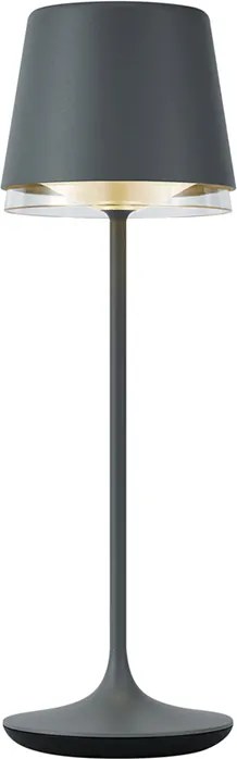 Tafellamp donkergrijs incl. LED IP65 oplaadbaar met laadstation - Bass