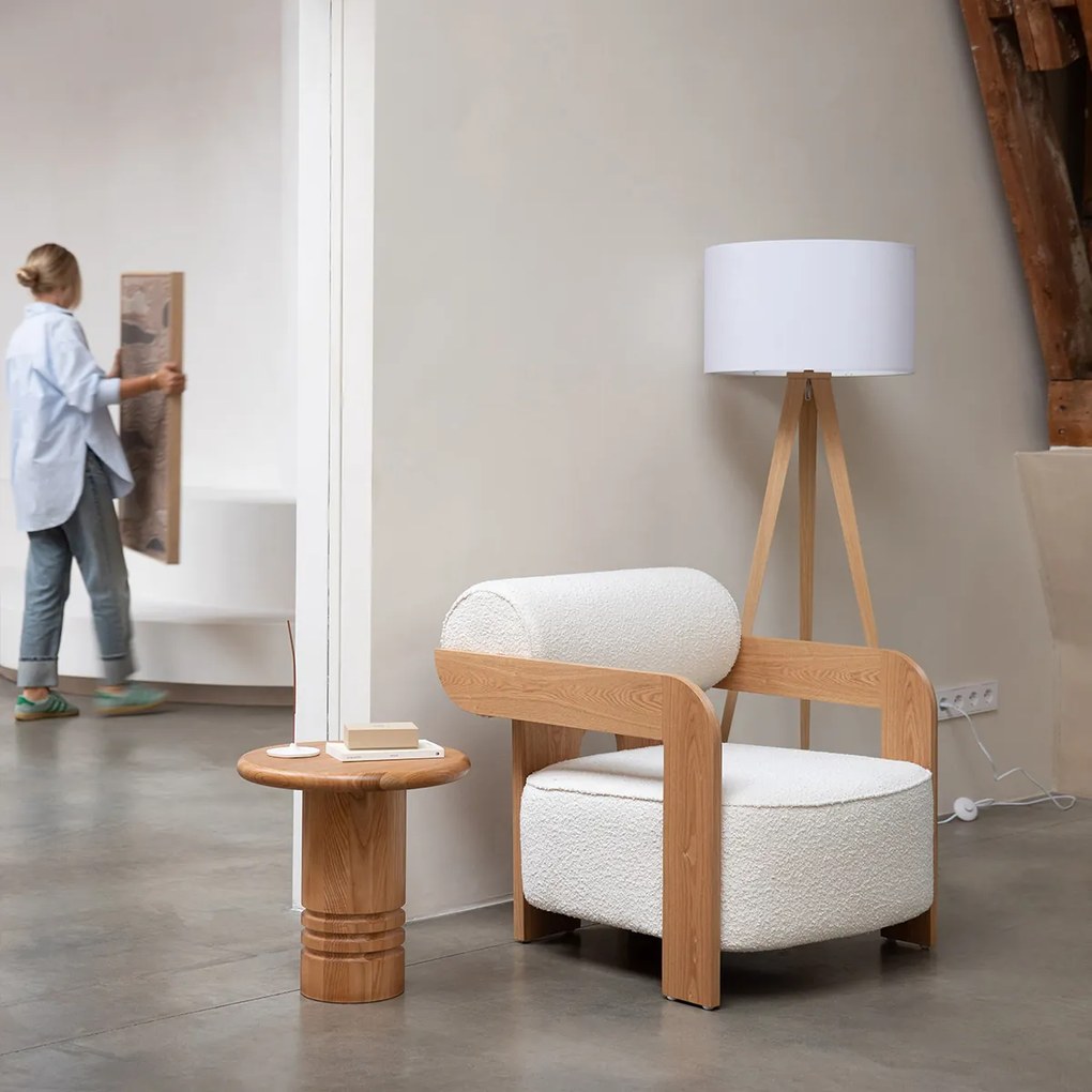 Zuiver Oolong Eiken Fauteuil Modern Design Beige