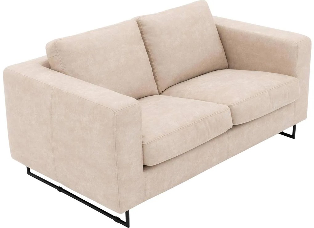 Goossens Excellent Bank Jovani beige, micro leer, 2-zits, urban industrieel