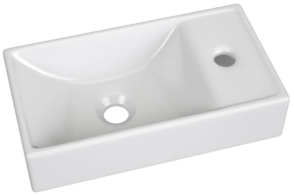 Comad Aruba White toiletmeubel 40cm met witte fontein en kraangat eiken/wit