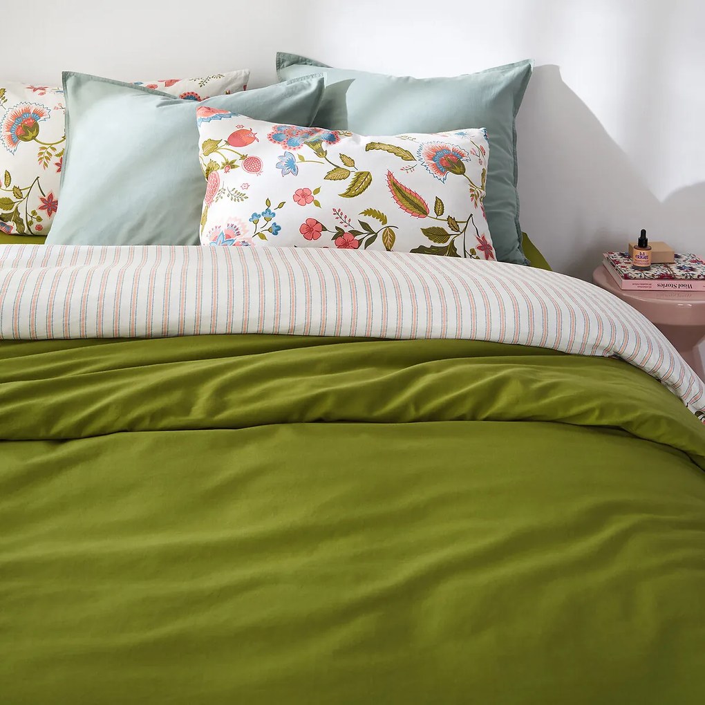 Effen kussensloop in gewassen katoen, Scenario