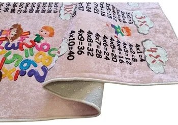 Kleden Roze Mani Textile  Multiplicatie tafel kinderen vloerkleed